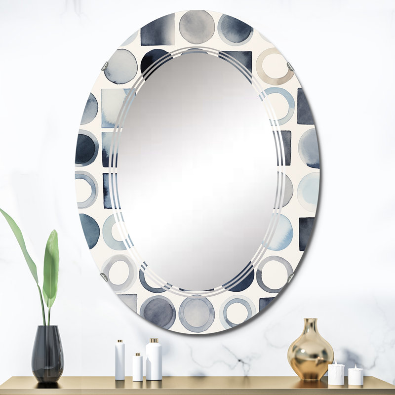 Liliosa - Miroir mural moderne ovale, 36 po x 24 po