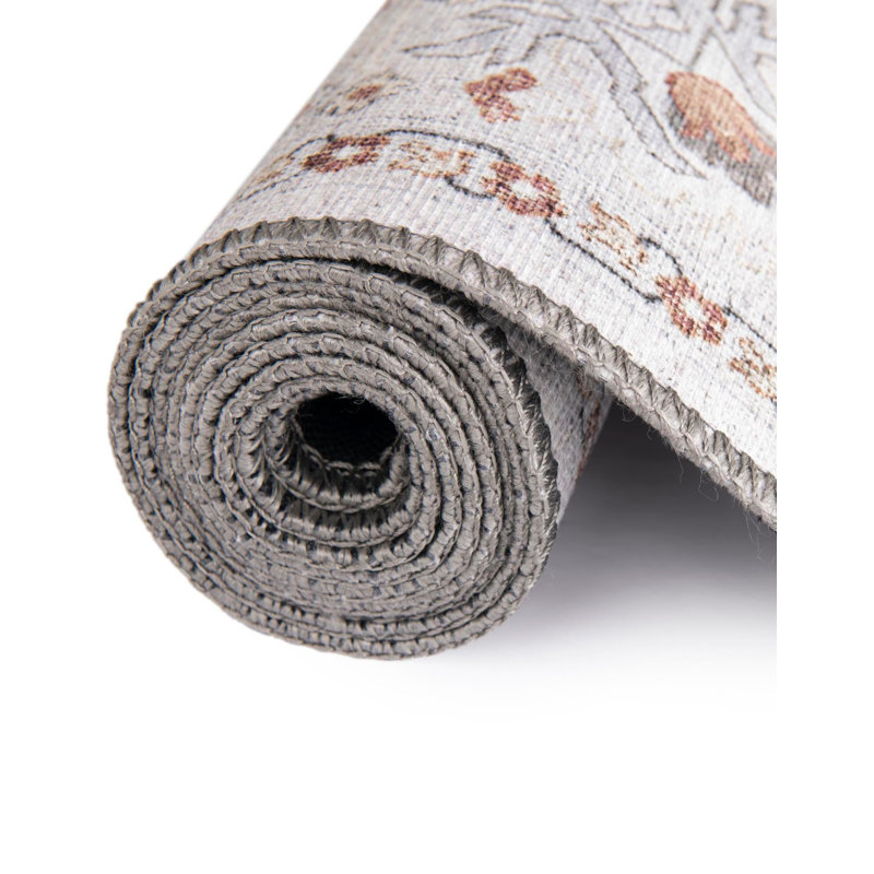 Traditional Guljan Area Rug Ivory Color, Square 7'10"