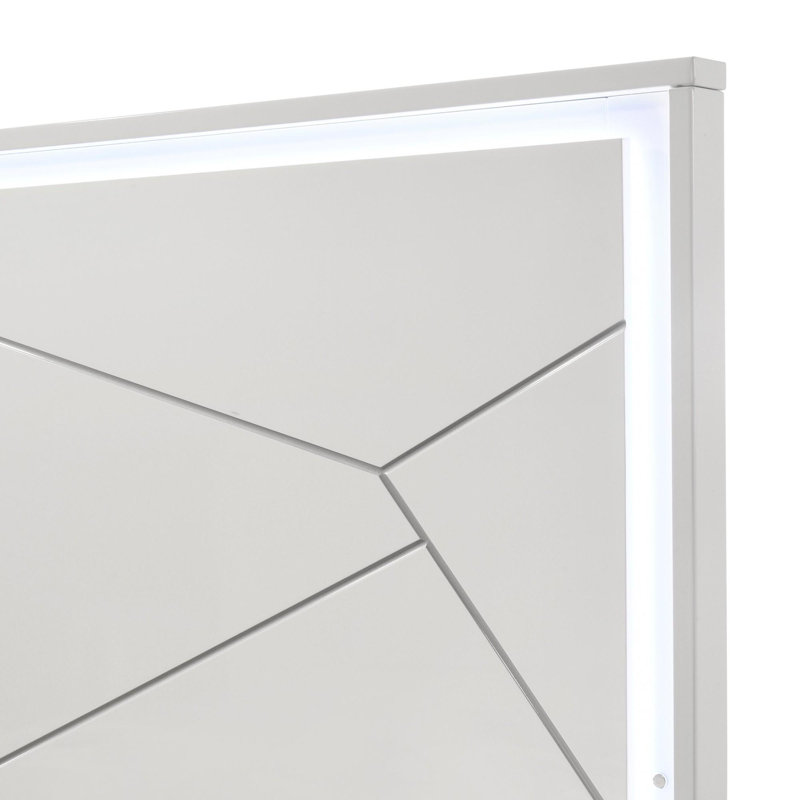 Structure de lit Modern Elegance avec tête de lit éclairée à DEL, mobilier de chambre à coucher moderne, Grand lit