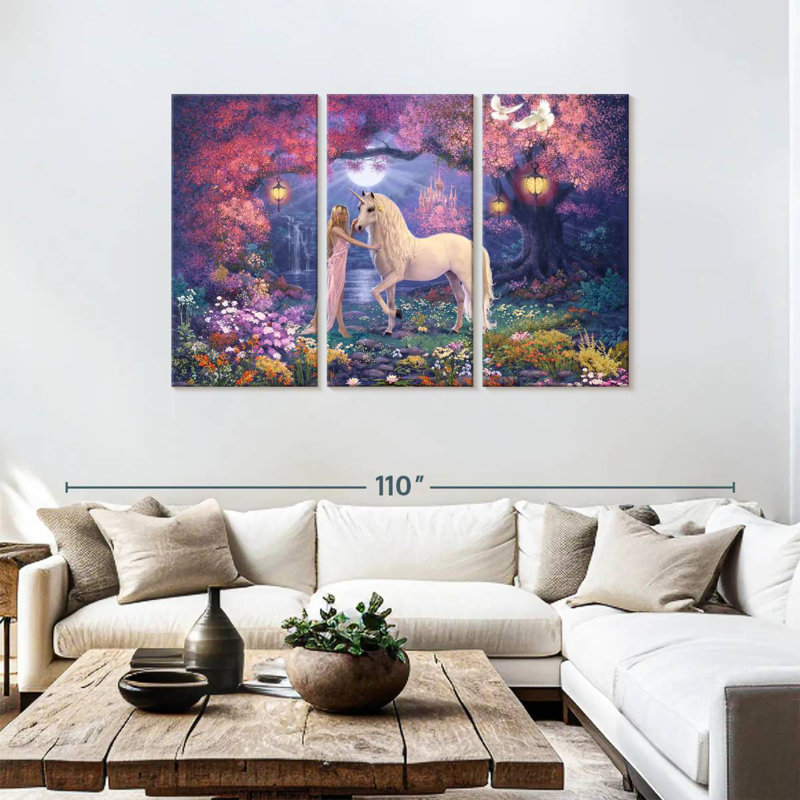 Kelan Unicorn Garden II, 48" H x 74" W
