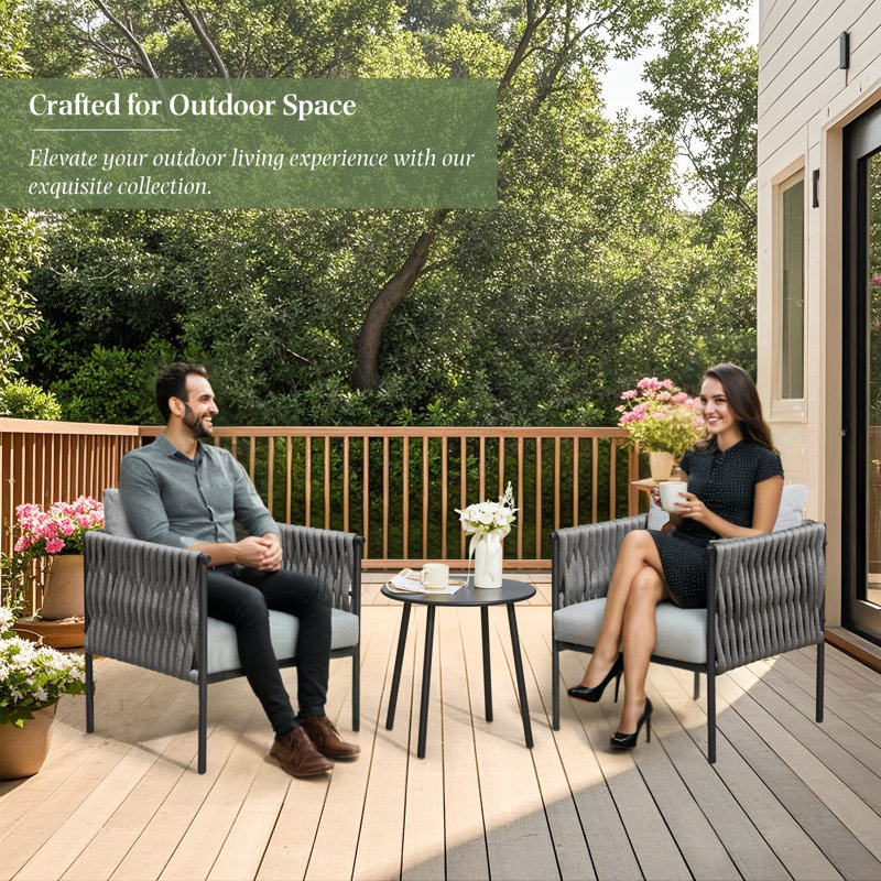 Ensemble de conversation pour 2 personnes avec coussins et table