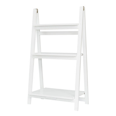  3 Tier Foldable Bookshelf Wooden Storage Rack Home Display Stand, White