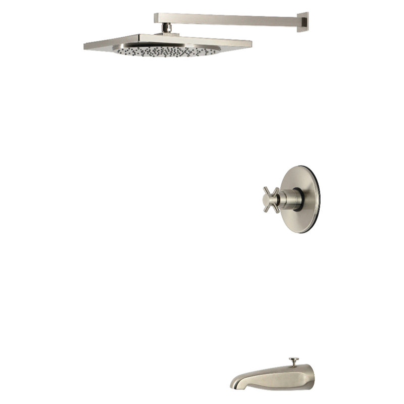 Kingston Brass Concord Single-Handle Pressure Balanced Tub and Shower Faucet, Polished Brass