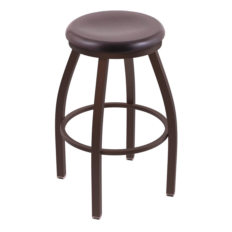 Tabouret pivotant XL802 Misha, Chêne cerisier foncé, Bronze, Très haut (assise de 36 po de hauteur)