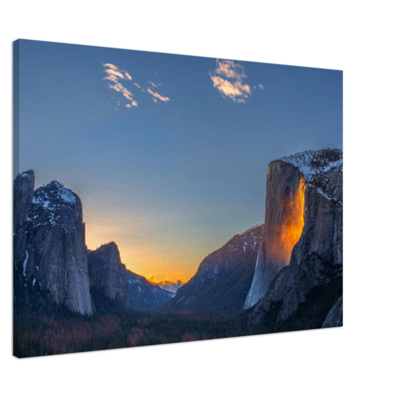 Reproduction d'art de Yosemite Firefall - parc national de Yosemite - affiche sur toile Falletail Fallfall, L 32 po x H 24 po