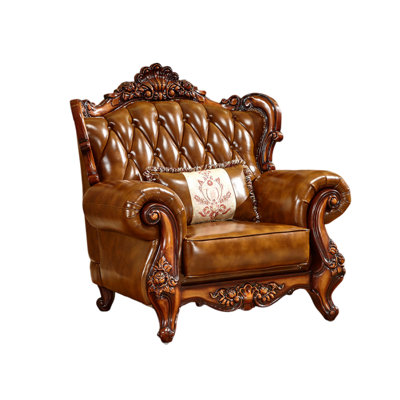 Fauteuil en cuir de vache 46,4 po