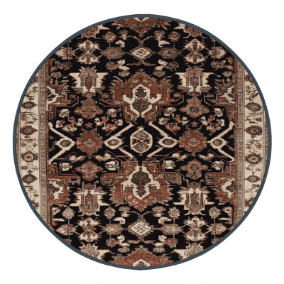 Machine Washable Persian Brown Area Rug