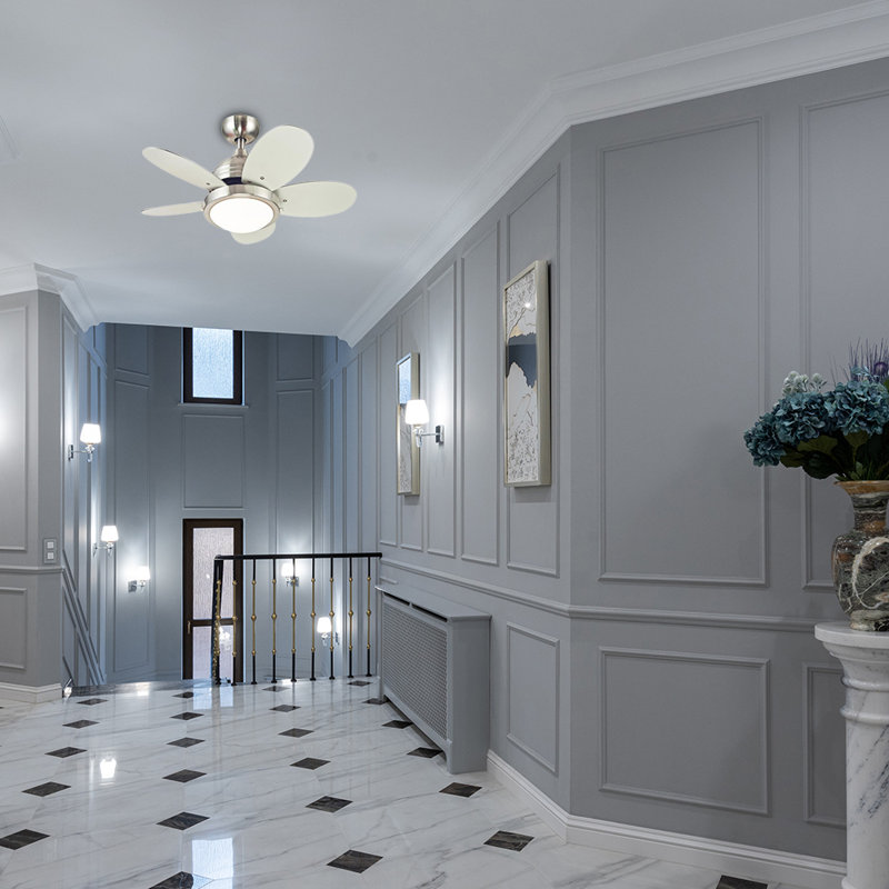 Nickel brossé d'intérieur intégré à DEL de 30 po Ventilateur de plafond réversible