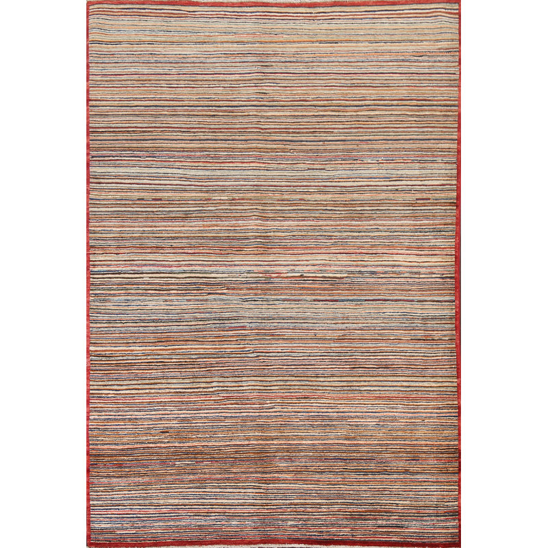 Striped Gabbeh  Oriental Area Rug 5x7