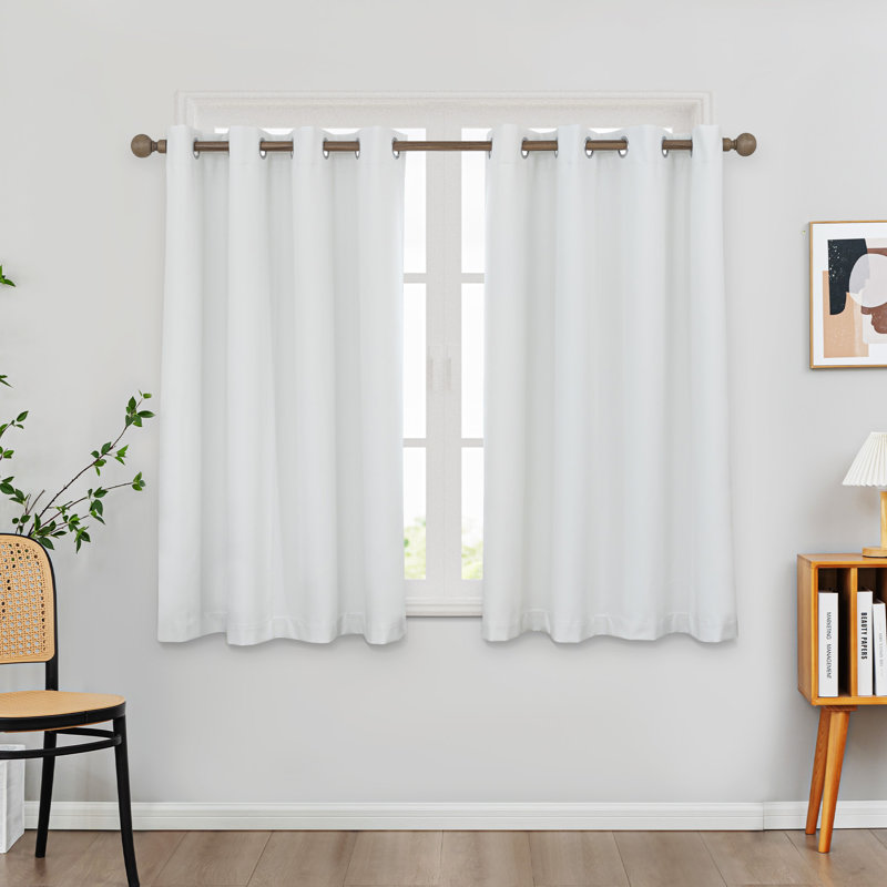 Paire de rideaux 100% occultant et isolant en polyester (ensemble de 2), Blanc, L 52 po x L 54 po