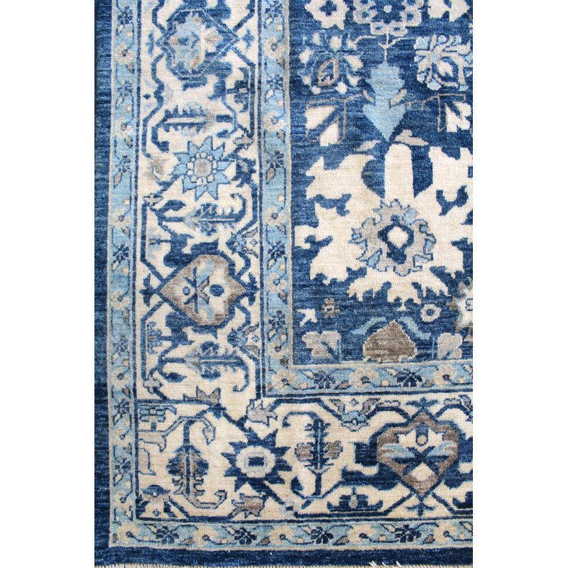 Harshang Oriental Area Rug in Blue, Rectangle 7'11" x 9'10"