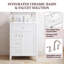 Meuble-lavabo autoportant en MDF blanc de 61 cm (24 po) avec lavabo en céramique, poignées en métal, porte à fermeture amortie et tablette de rangement.-134166213