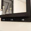 Miroir mural avec tablettes et crochets, noir-123706616