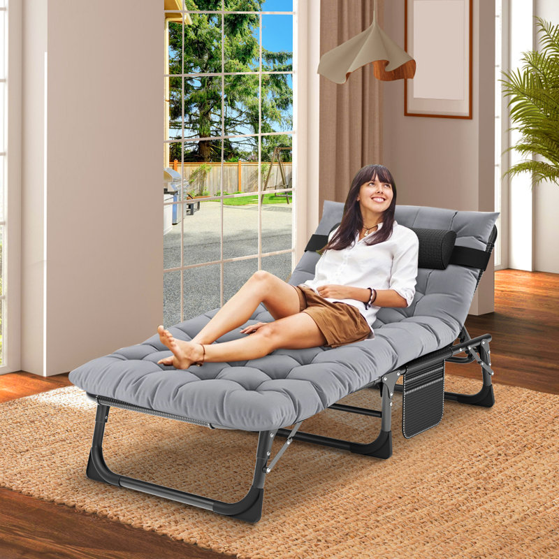 Foldable Backyard Chaise Lounge Delnavik Patio Chaise Lounge Set