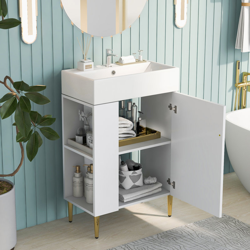 Armoire de salle de bain fonctionnelle avec rangement, idéale pour organiser vos essentiels de salle de bain et améliorer l'espace utilitaire