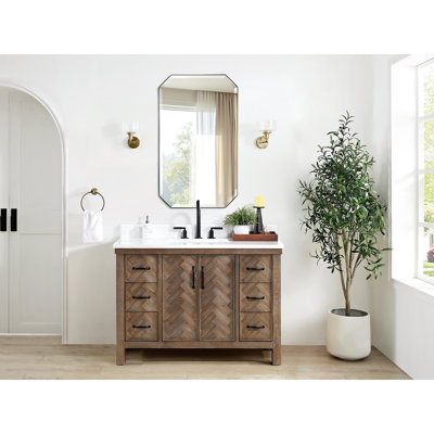Javier 47.2'' Free Standing Bathroom Vanity with Cultured Marble Top
