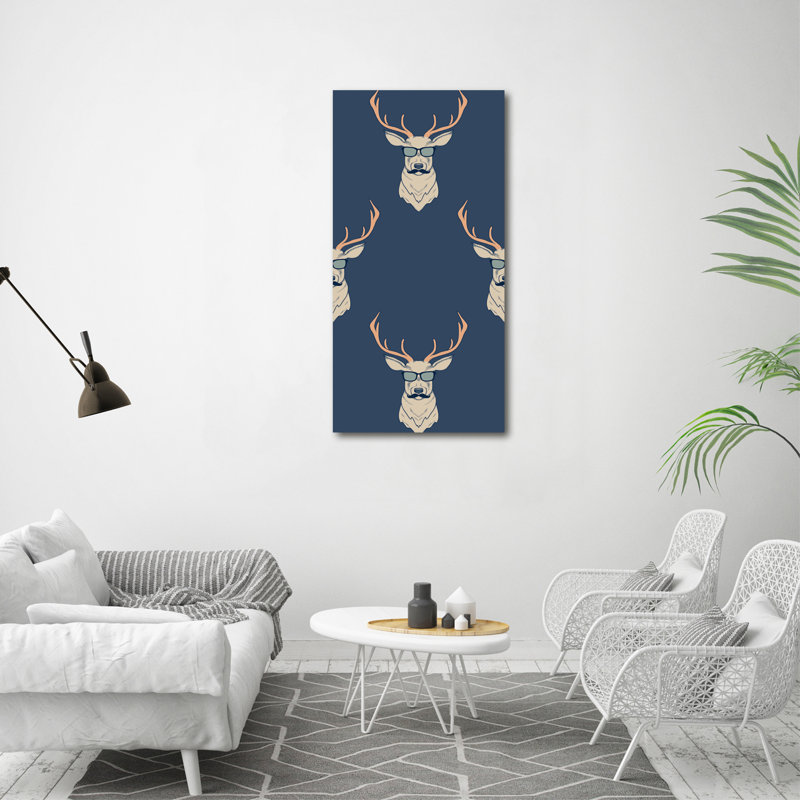 Hipster Deer - Wrapped Canvas Print