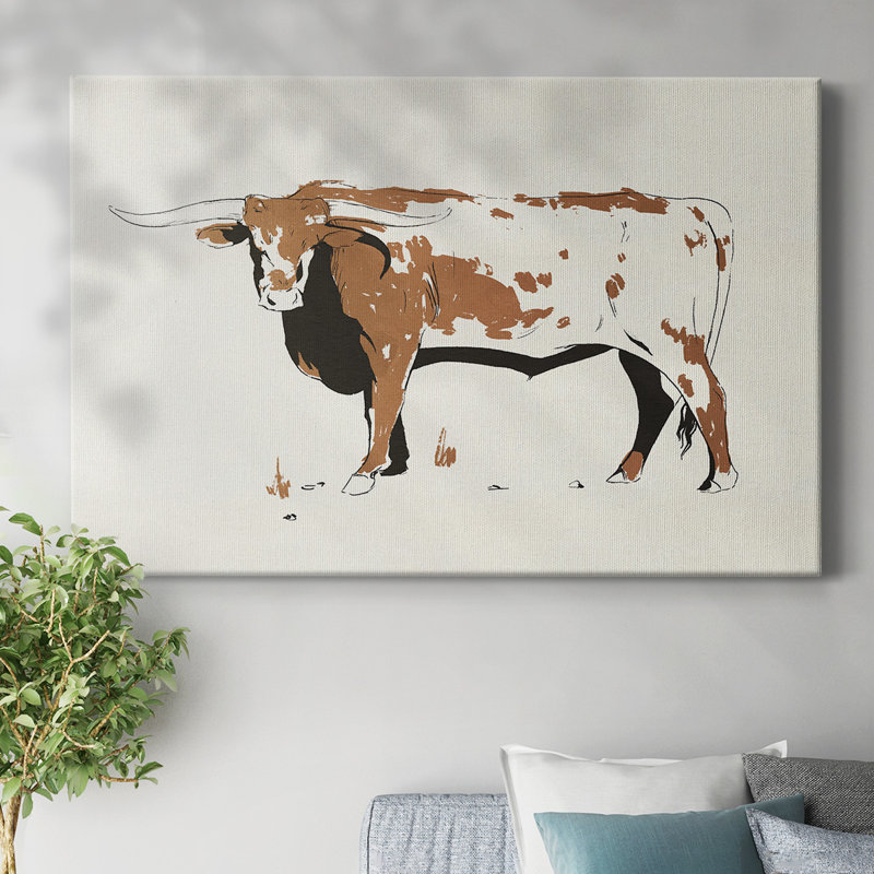 Terre Cotta Steer IV-Gallery Wrapped Canvas, 40" H x 60" W