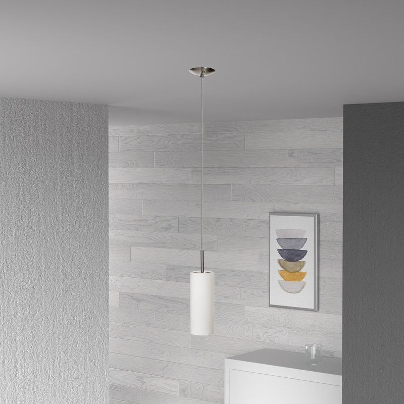 Luminaire suspendu cylindrique 1 lumière Nickolas, Blanc