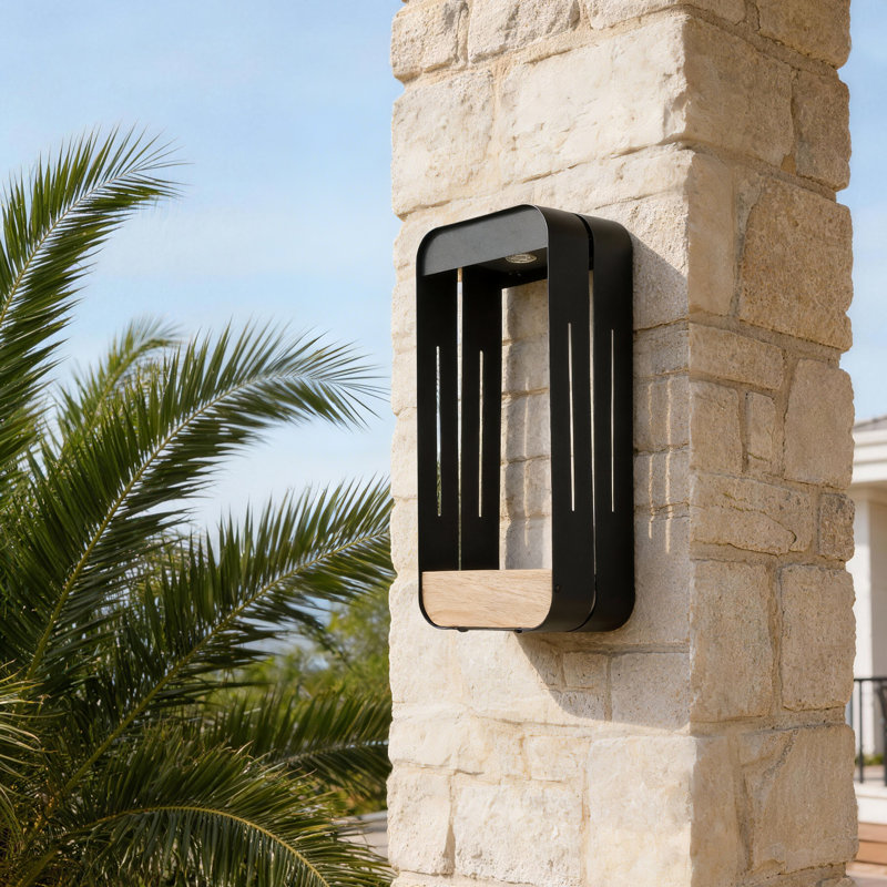 Lampe murale d'extérieur en métal avec DEL à énergie solaire avec crépuscule à l'aube, H 13,5 po x l 6,49 po x P 4,72 po