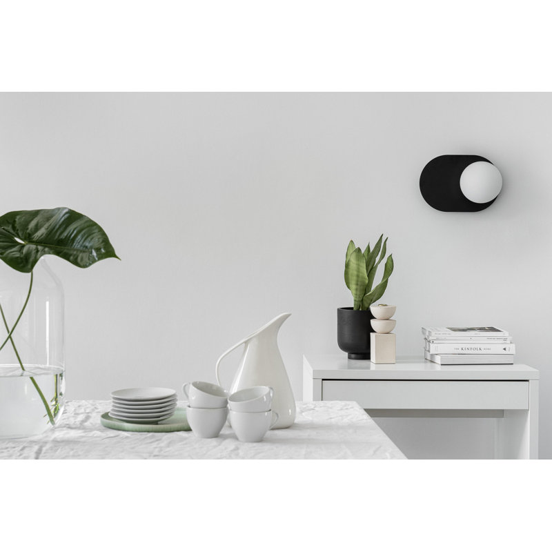 Burnie Flush Mounted Sconce, Black