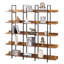 Bibliothèque à 5 niveaux de style industriel avec structure en acier, pour l'organisation du bureau à domicile, chaque tablette peut supporter 80 lb, facile à installer dans un style rétro, fabriquée en acier, présentoir à livres,