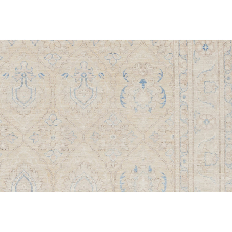 Ziegler Hand-Knotted High-Quality Gold and Light Blue Area Rug