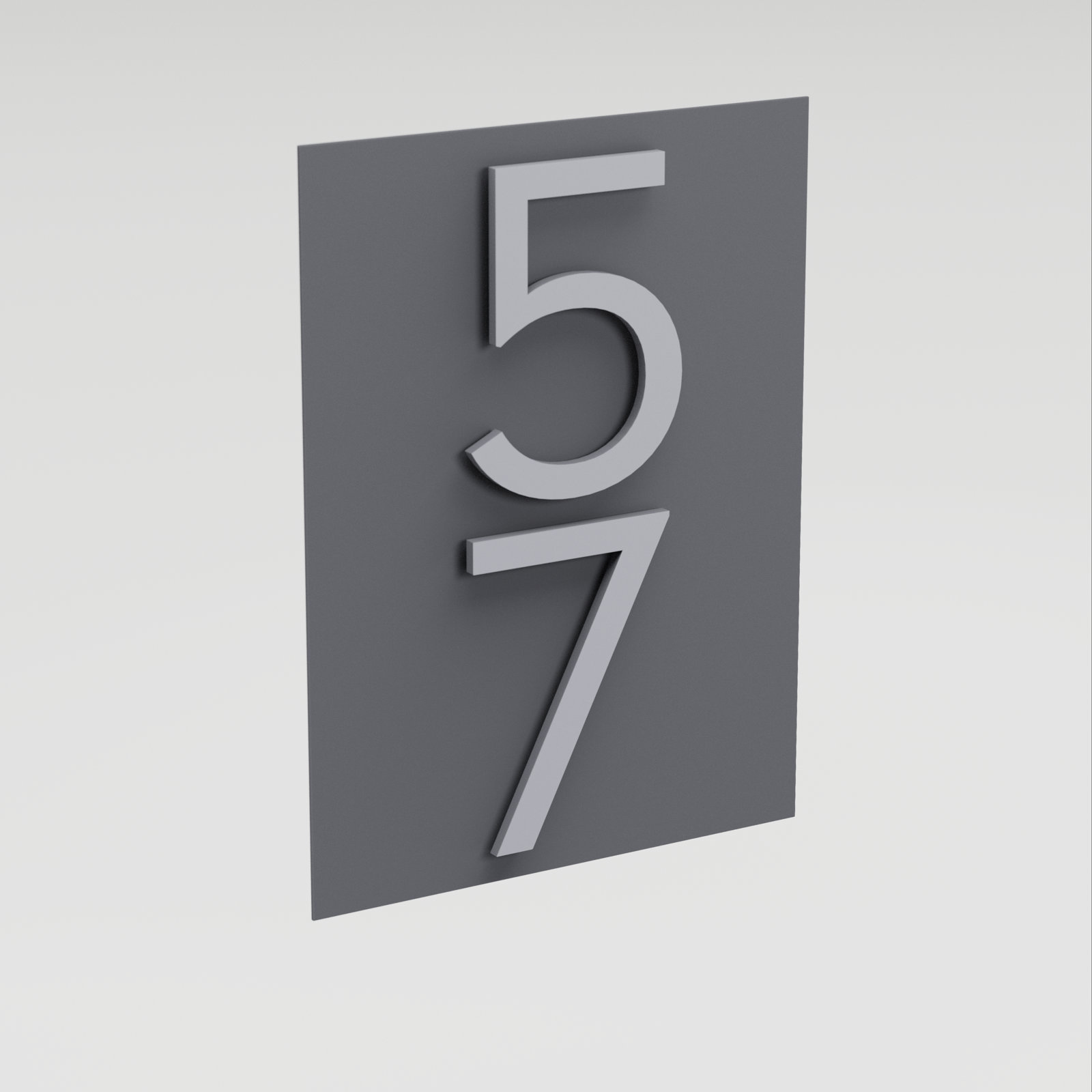 Wall Address Plaque, Gray, Silver