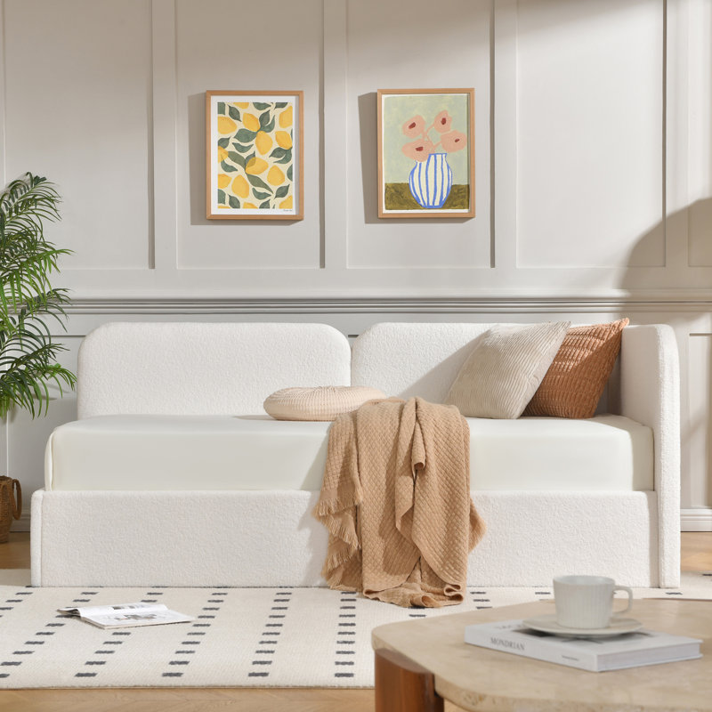 Coletti Boucle Corner Daybed, White