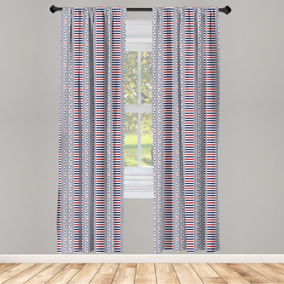 Nautical Semi-Sheer Rod Pocket Curtain Panels
