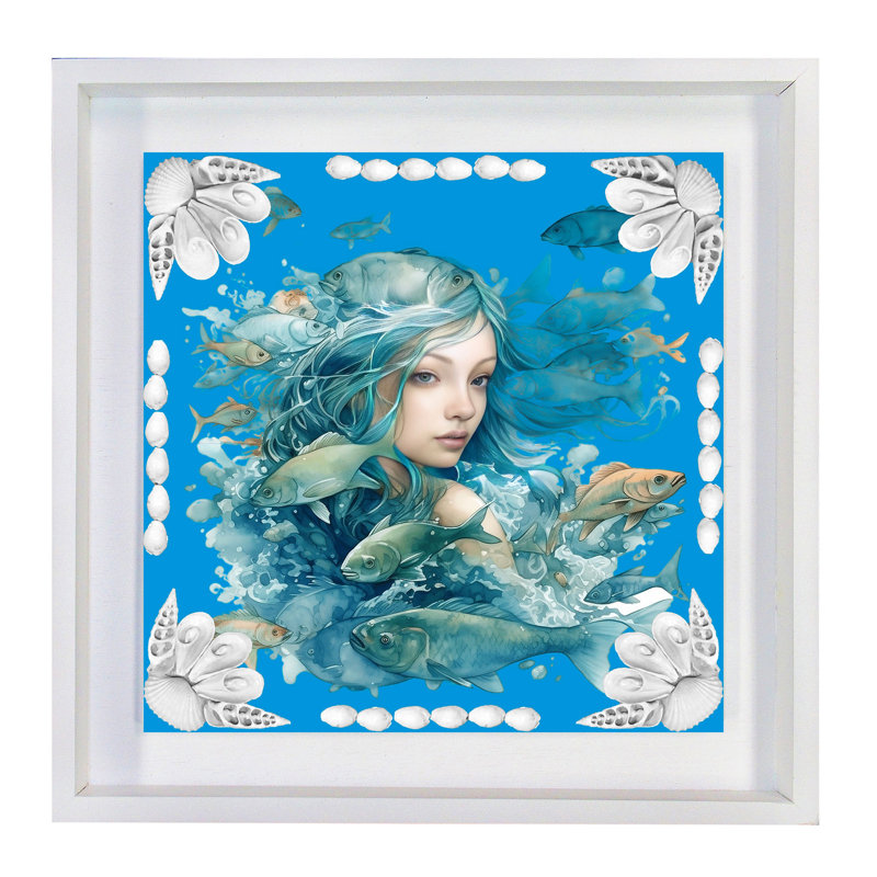 Fini Art-Nautical Maiden dans une boîte ombre blanche