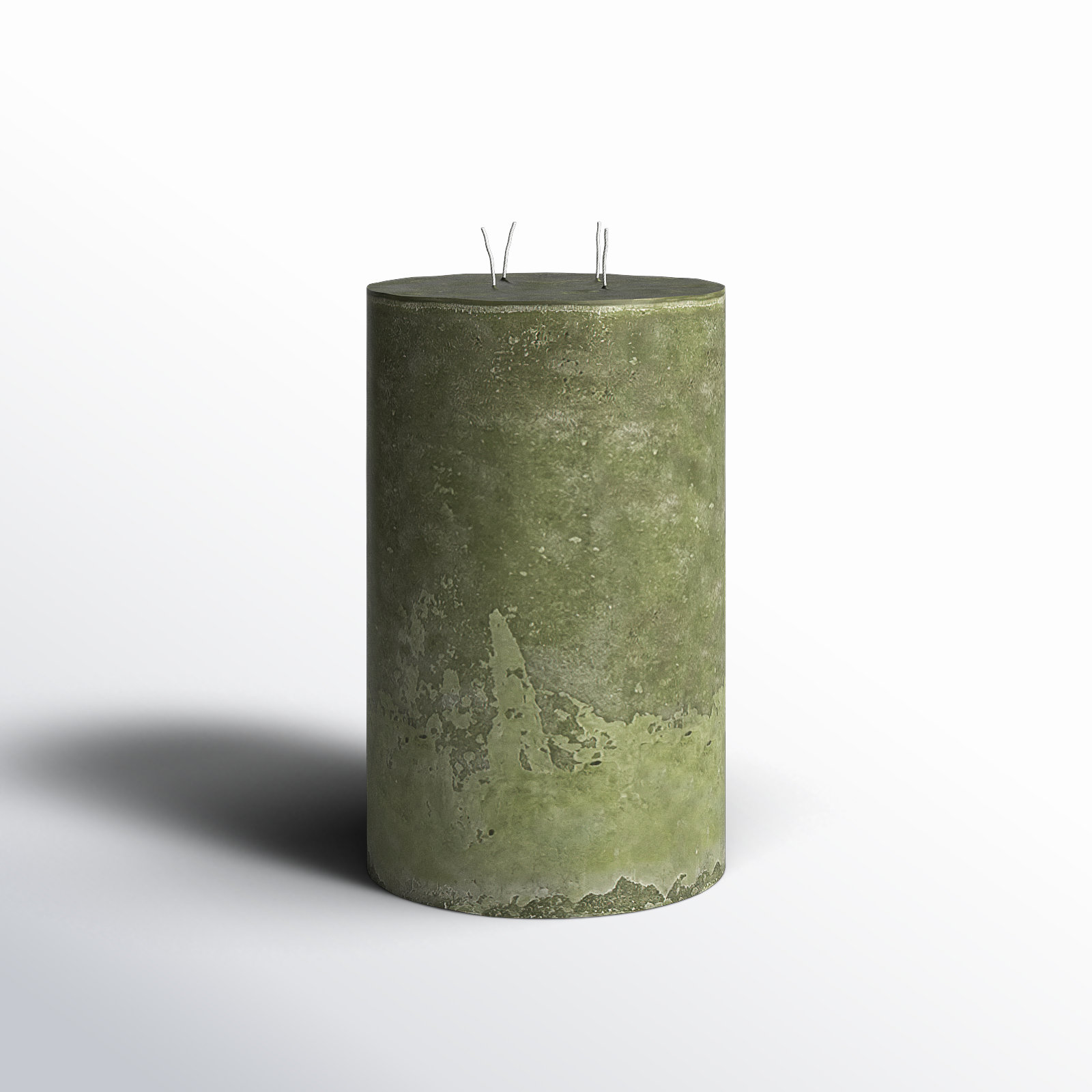 Pillar Super Unscented Candle, Dark Green, 11.8" H x 7.5" W x 7.5" D