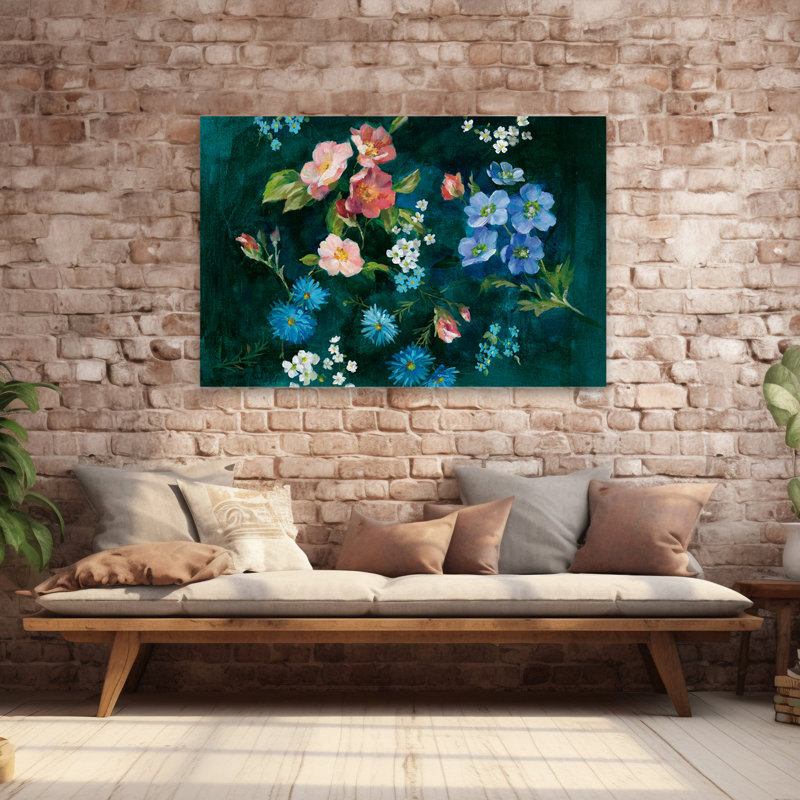 Art de jardin abbaye turquoise et bleu, H 40 po x l 60 po