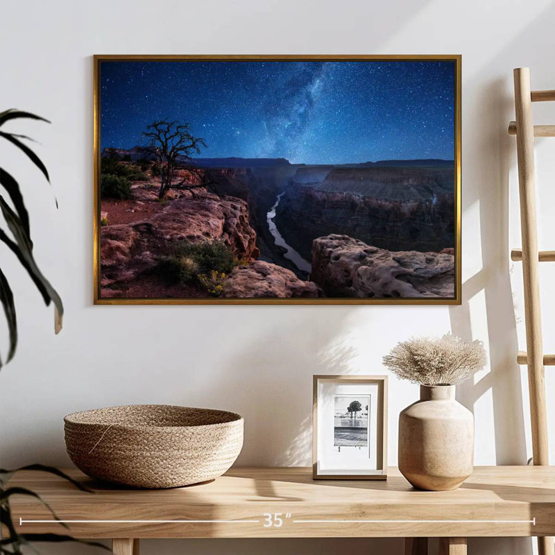 Nuit étoilée du Grand Canyon, Cadre flottant doré, 25 po x 17 po