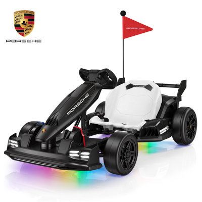 Porsche Official 36V Electric Drift Go Kart For Kids 6+ Up To 14 Mph,Black
