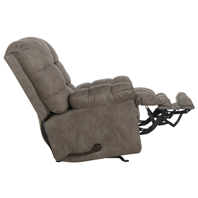 Anky Oversized Chaise Rocker Recliner with Extra Extension Footrest Lark Manor Upholstery Color: Gray Polyester