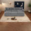 Modulaires spacieux en chenille, design moderne pour le salon, gris
