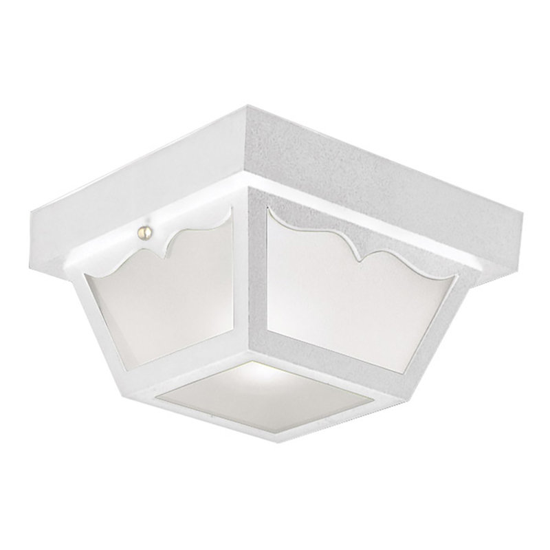 Plafonnier encastré 2 lumières 10,5 po, Polypropylène blanc