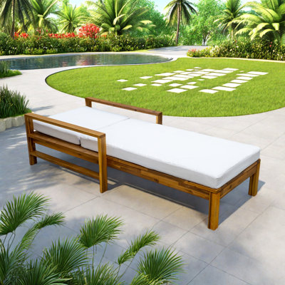 Outdoor Lounge Chair With Adjustable Backrest And High-density Foam Cushion by Latitude Run