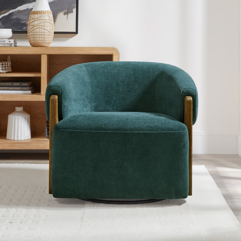 Fauteuil d'appoint pivotant Drumack, Bleu sarcelle insulaire