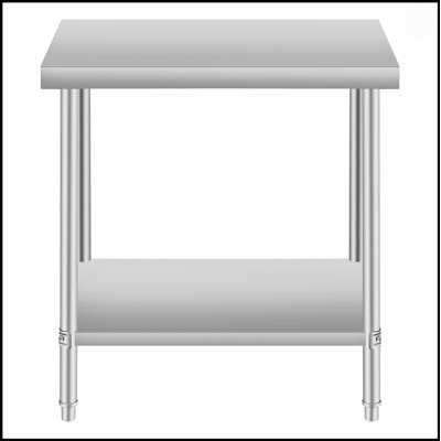 Durable Stainless Steel Commercial Work Table With Under Shelf For Efficient Kitchen Prep And Storage
