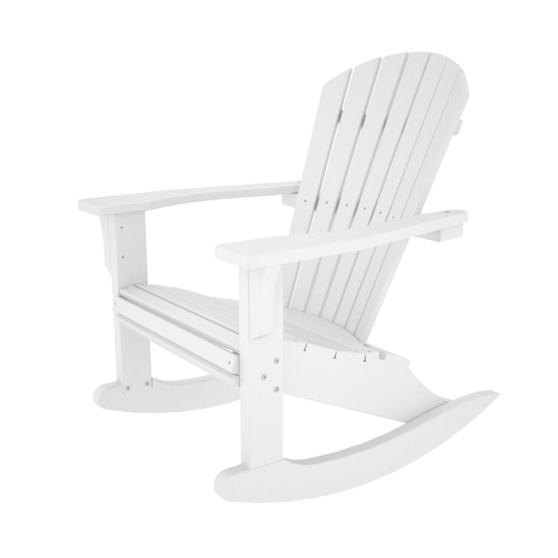 POLYWOOD Seashell Rocking Chair, White