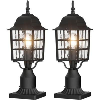 Lampadaire d'extérieur, paquet de 2, lampadaire d'extérieur avec base de pilier