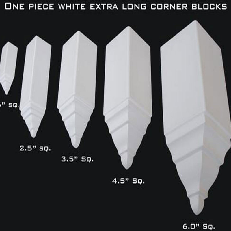 White Medium Crown Molding Inside Corner Block Pack of 4