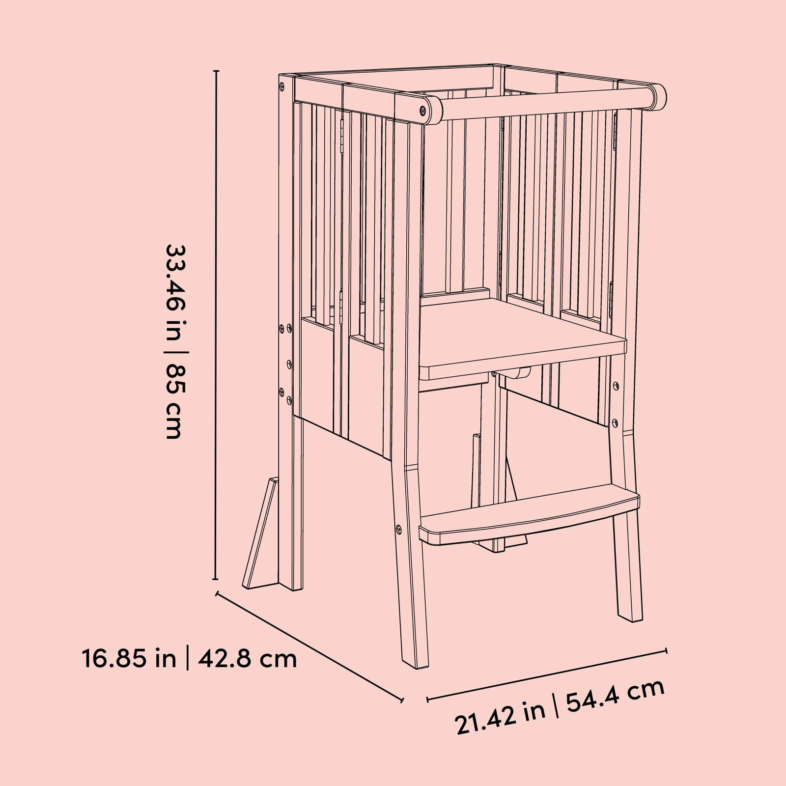Foldable Step Stool, Hazelnut