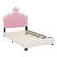 Lit princesse rembourré avec tête de lit couronne-1049914811