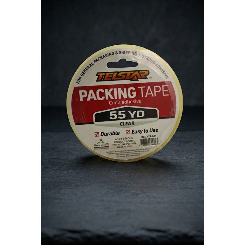 Premium Crystal Clear Packing & Office Tape 55 Yds, 1