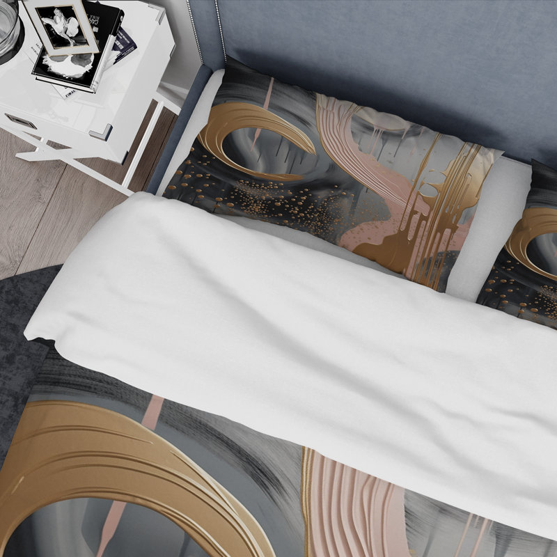 Ensemble de housse de couette Abstract Abstract, Housse de couette pour grand lit et 2 taies décor