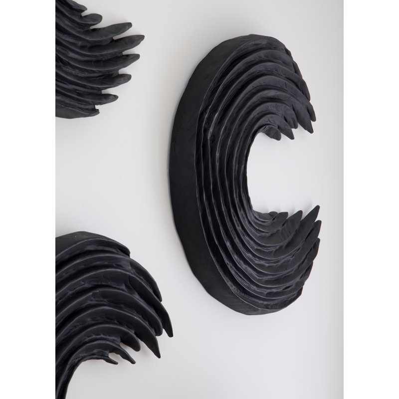 Swoop Wall Art, Black Wood, Small