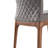 Maser 5 Piece Dining Set in Wood and Metal with Gray Fabric Armless Chairs